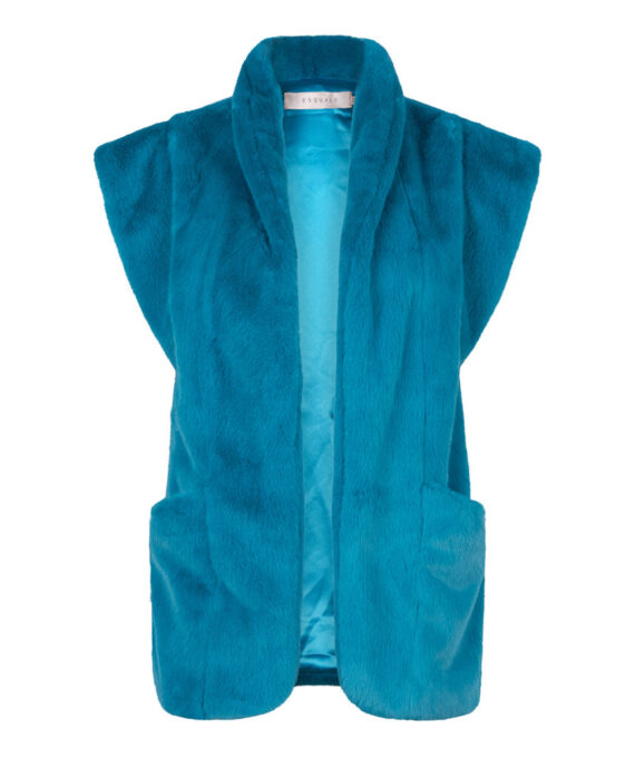 Gilet fake fur petrol | Esqualo