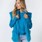 Gilet fake fur petrol | Esqualo