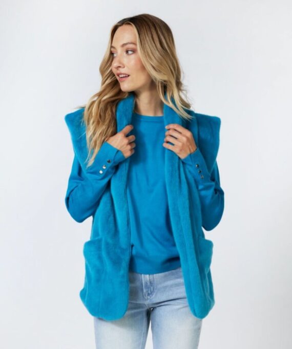 Gilet fake fur petrol | Esqualo