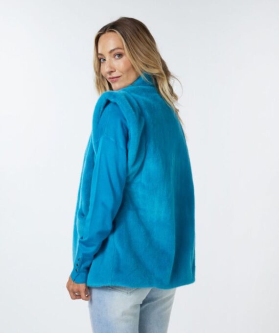 Gilet fake fur petrol | Esqualo
