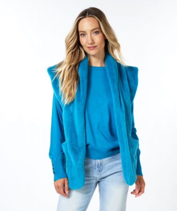 Gilet fake fur petrol | Esqualo