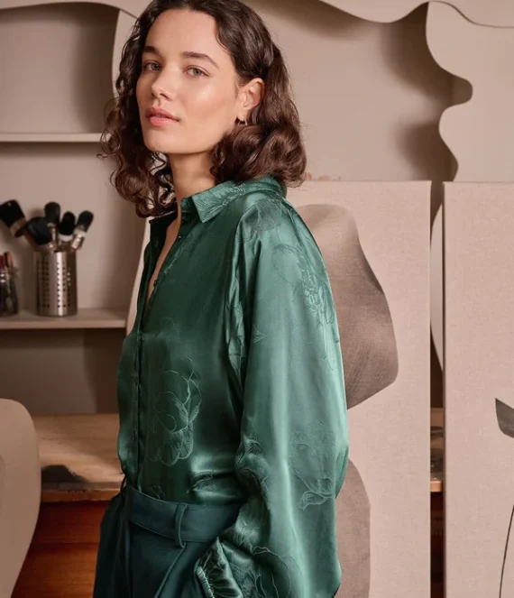 Marcy green blouse | Another Label