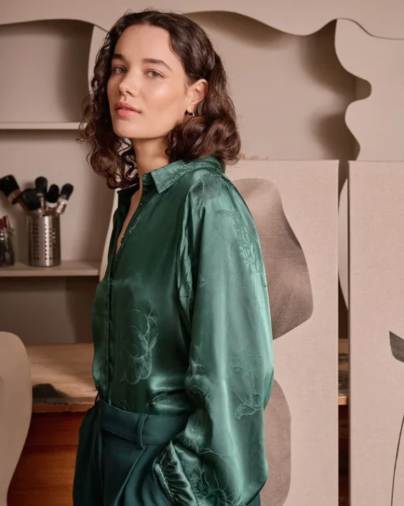 Marcy green blouse | Another Label