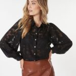 Blouse gathering jacquard | Esqualo