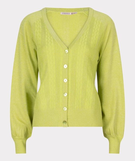 Cardigan raglan lurex lime Esqualo