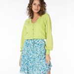 Cardigan raglan lurex lime Esqualo