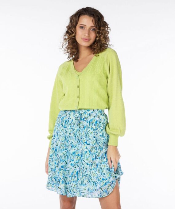 Cardigan raglan lurex lime Esqualo
