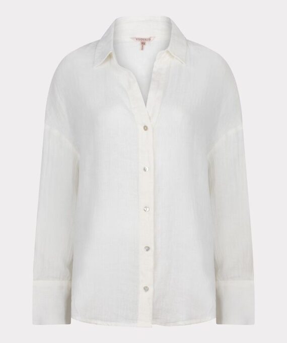 Blouse oversized linen white Esqualo - Afbeelding 4