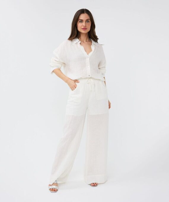 Blouse oversized linen white Esqualo - Afbeelding 2