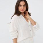 Blouse oversized linen white Esqualo