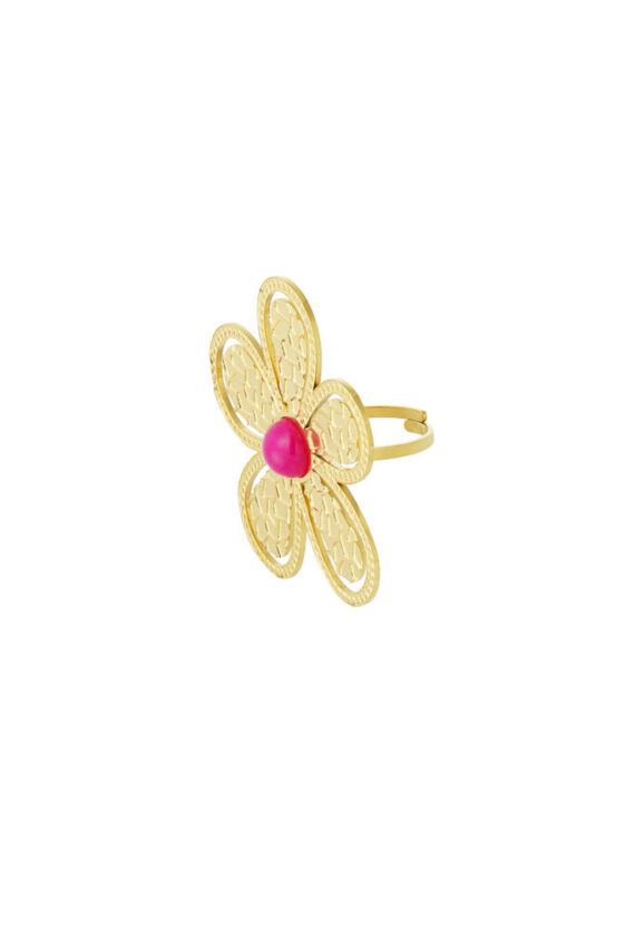 Ring bloem roze