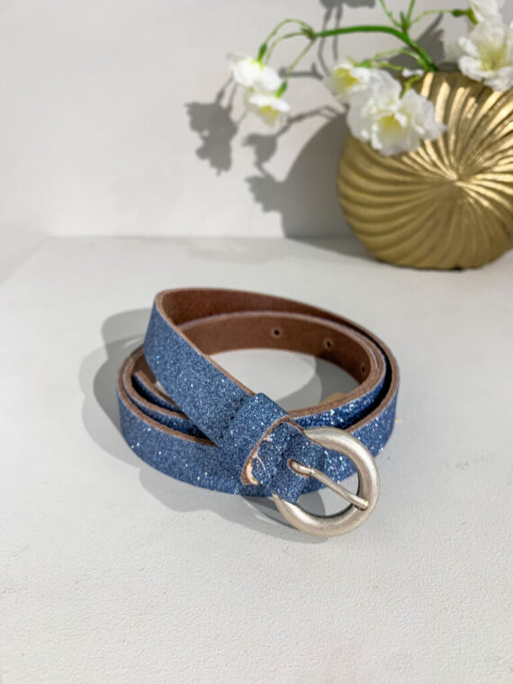 Broos blauw glitter Trezz