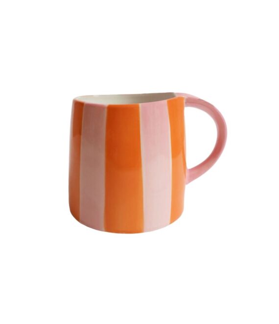 Gestreepte mok roze oranje ATLITW