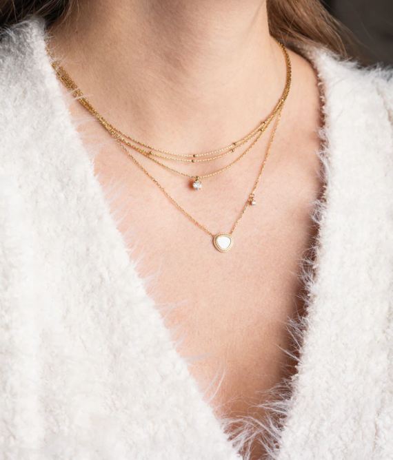 Gemme gouden ketting Zag bijoux