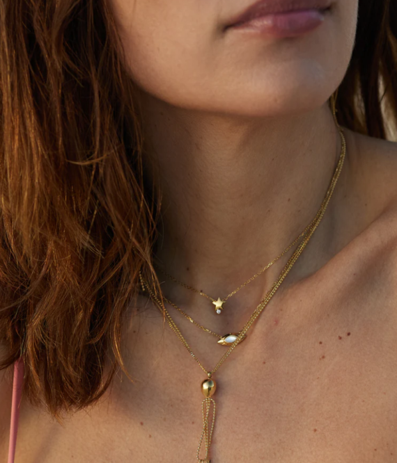 Astrale gouden ketting Zag bijouz