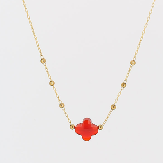 Velasquez cornaline gouden ketting Zag bijoux