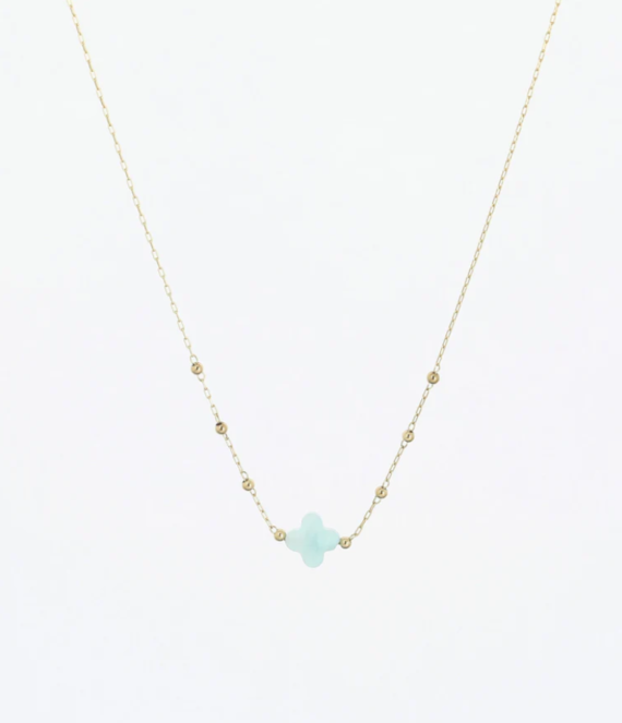 Velasquez amazoniet gouden ketting Zag bijoux