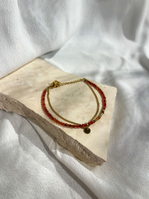 Apache carneool armband goud Zag bijoux