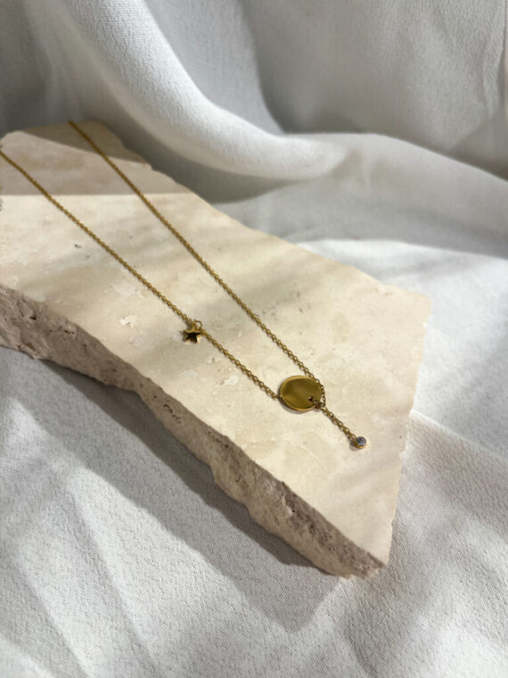 Charme gouden ketting Zag bijoux