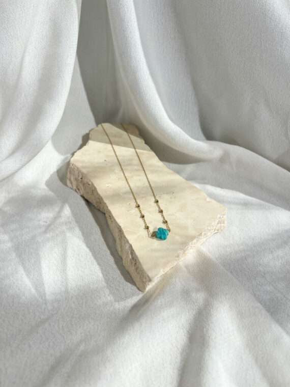 Velasquez amazoniet gouden ketting Zag bijoux