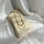 Double gouden ketting Zag bijoux
