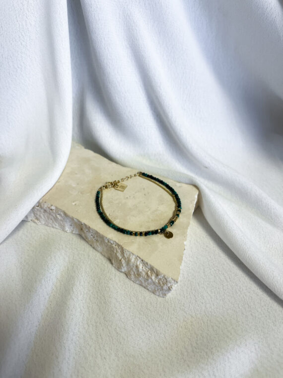 Apache malachiet armband goud Zag bijoux