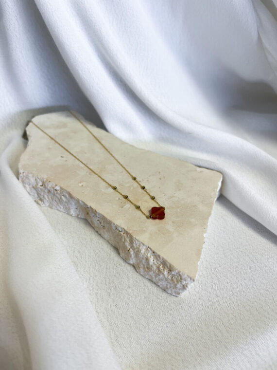 Velasquez cornaline gouden ketting Zag bijoux