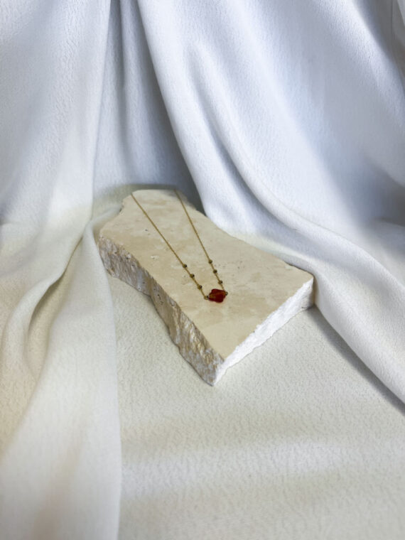 Velasquez cornaline gouden ketting Zag bijoux