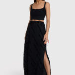 Lace maxi skirt black Alix the label