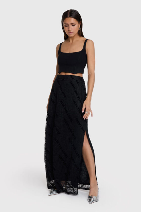 Lace maxi skirt black Alix the label