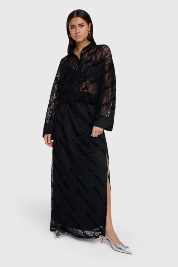 Lace maxi skirt black Alix the label