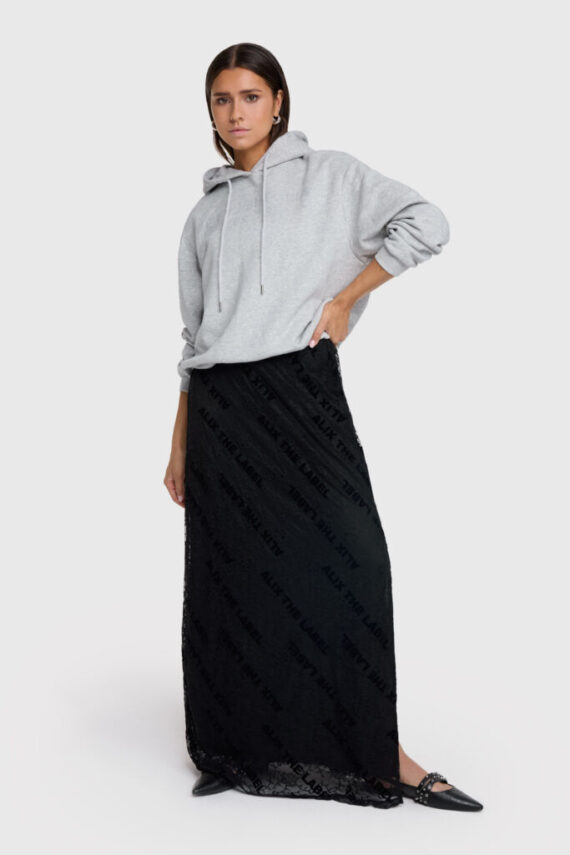 Lace maxi skirt black Alix the label