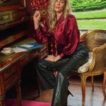 Trousers wide vegan leather Esqualo