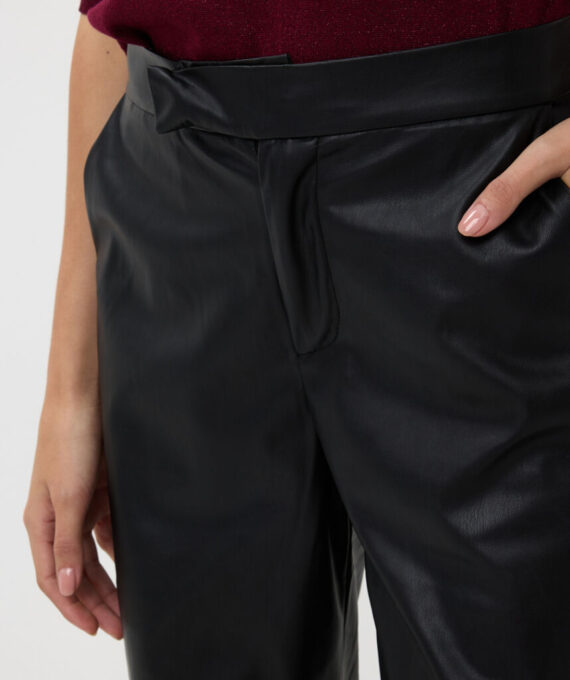 Trousers wide vegan leather Esqualo - Afbeelding 3