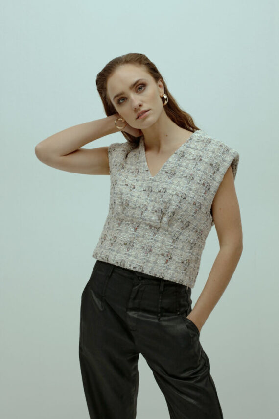 Flowy coated pleated jeans Homage
