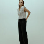 Flowy coated pleated jeans Homage