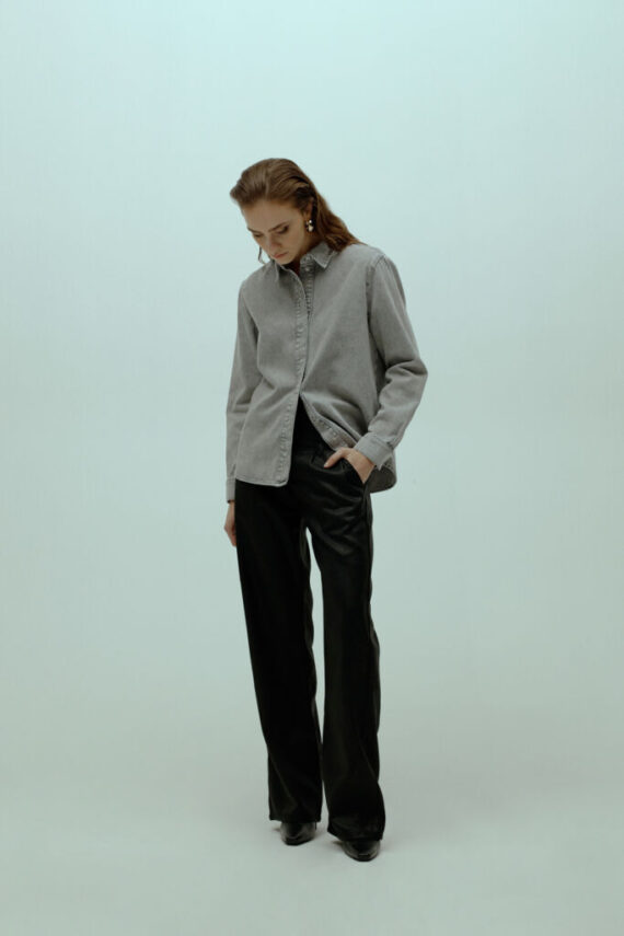 Flowy coated pleated jeans Homage