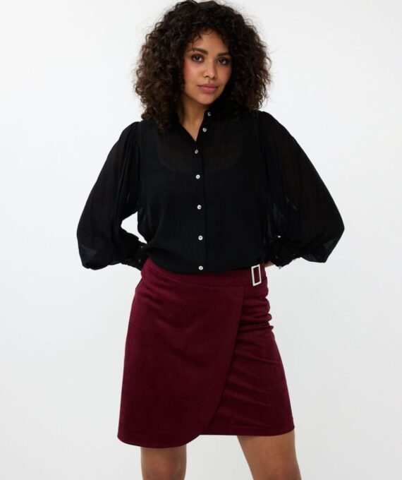blouse fancy lace cuff black Esqualo