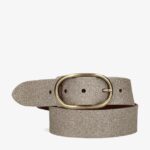 Doorsteek riem glitter platino Trezz