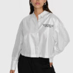 Pinstripe blouse white Alix the label