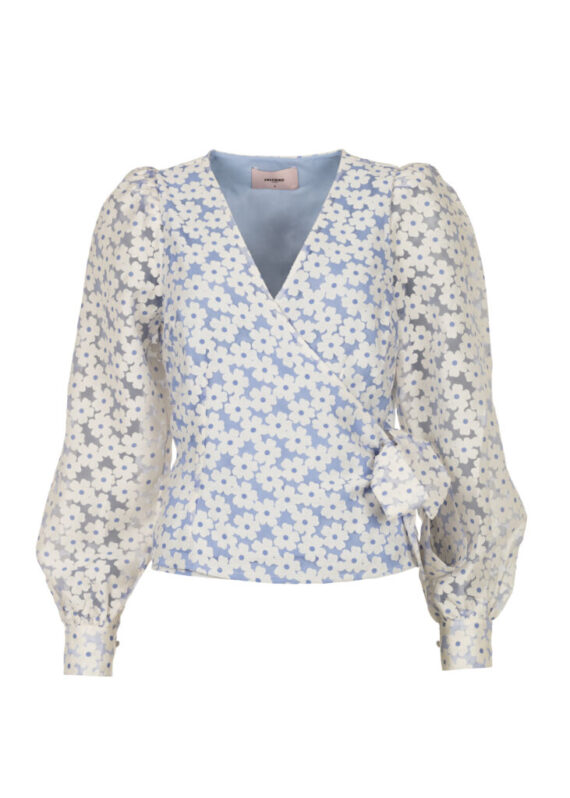 Bianca blouse ijsblauw Freebird