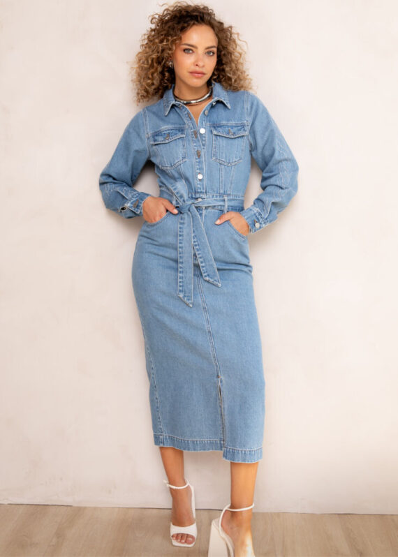 Danara jurk mid blauw Freebird