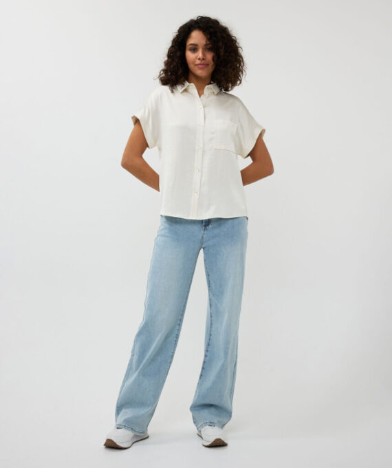 Blouse pocket satin look Esqualo