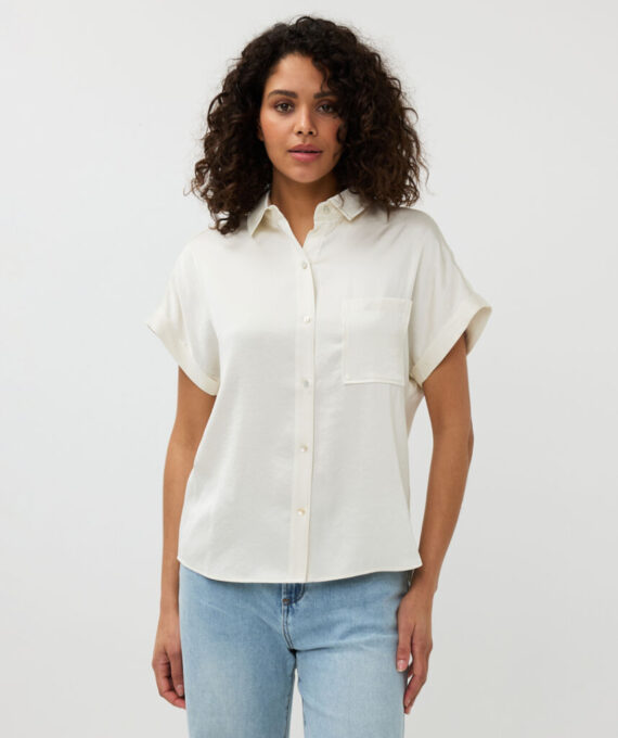 Blouse pocket satin look Esqualo