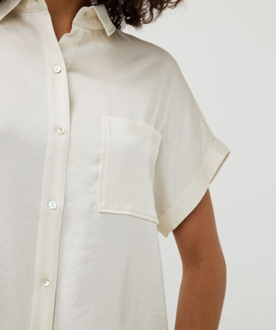 Blouse pocket satin look Esqualo