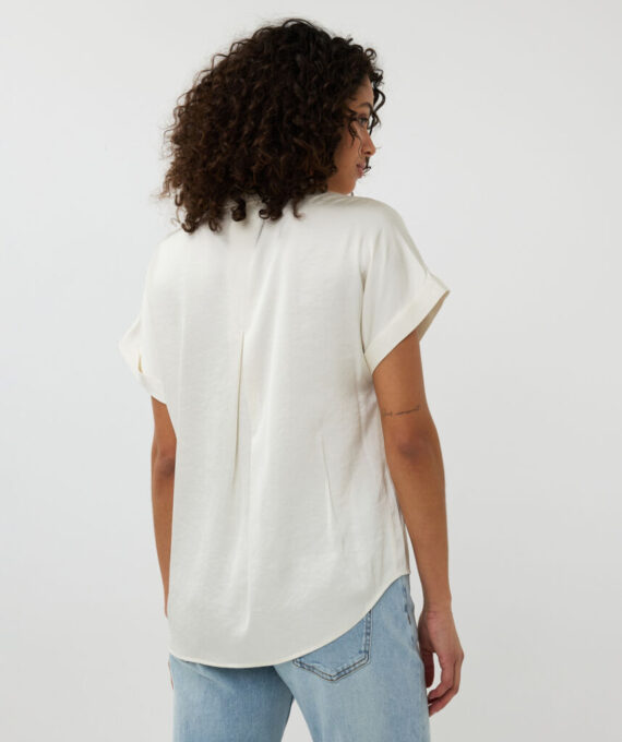 Blouse pocket satin look Esqualo