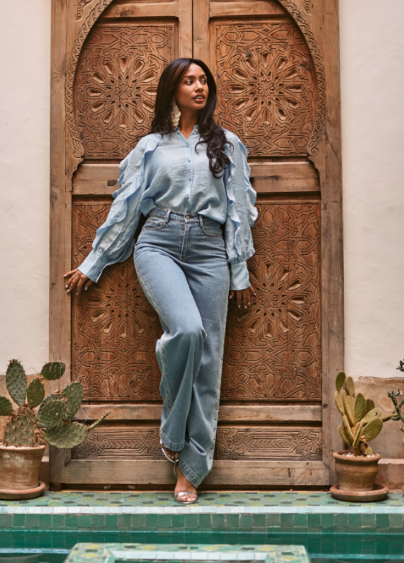 Blake blouse ijsblauw Freebird