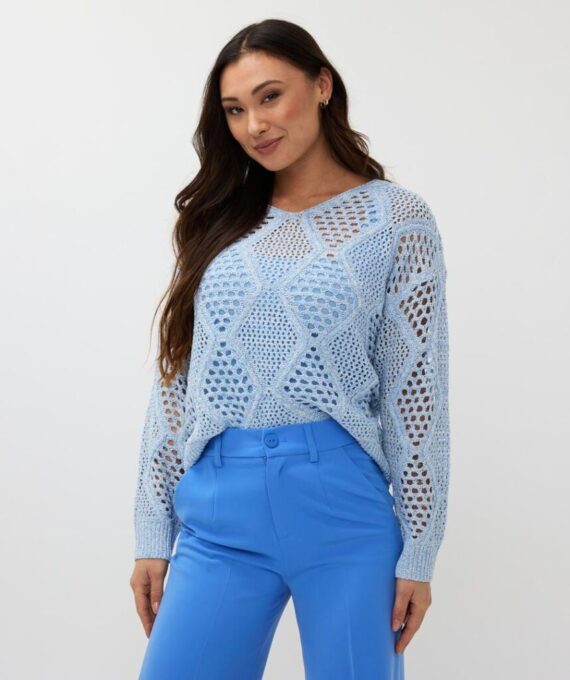 Sweater ajour sky blue Esqualo