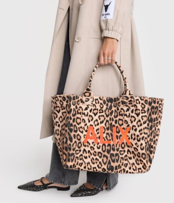 Leopard canvas shopper Alix the label