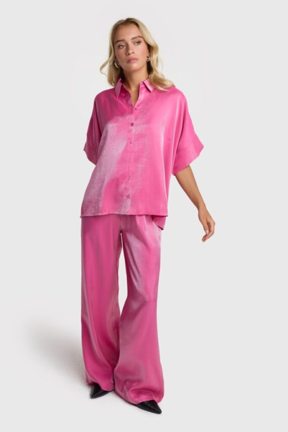 Shine wide leg pants pink Alix the label